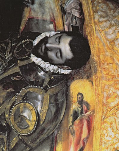 Pogrzeb hrabiego Orgaza, z legendy 1323, fragment hrabiego, 1586-88 olej na płótnie, fragment 44240 autorstwa El Greco