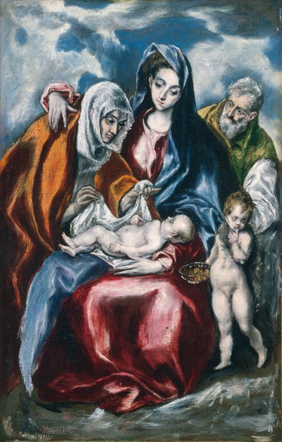Święta Rodzina ze św. Anną i Dzieciątkiem Janem Chrzcicielem, ok. 1595-1600 autorstwa El Greco
