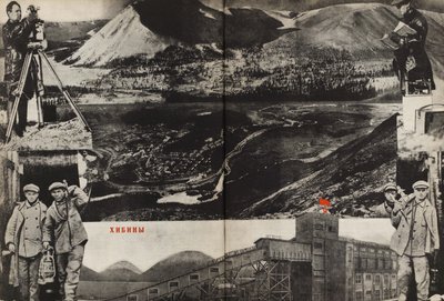 Chibiny. Ilustracja z ZSRR buduje socjalizm, 1933. autorstwa Eliezer Markowich Lissitzky