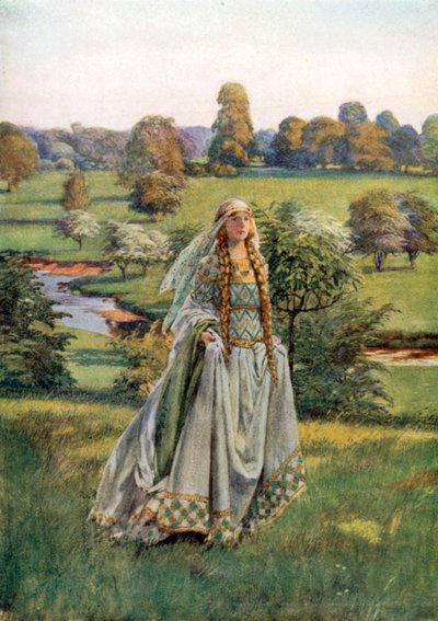 Ginewra. Tennyson (kolorowa litografia) autorstwa Eleanor Fortescue-Brickdale