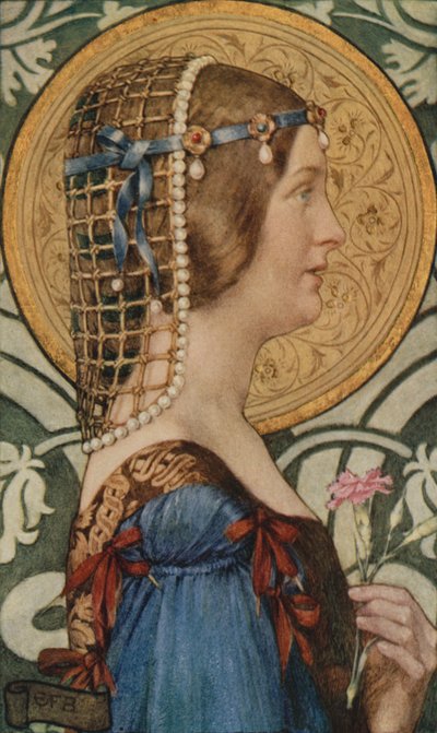 Gdyby można było mieć tę jej małą główkę namalowaną na tle bladego złota (kolor lito) autorstwa Eleanor Fortescue Brickdale