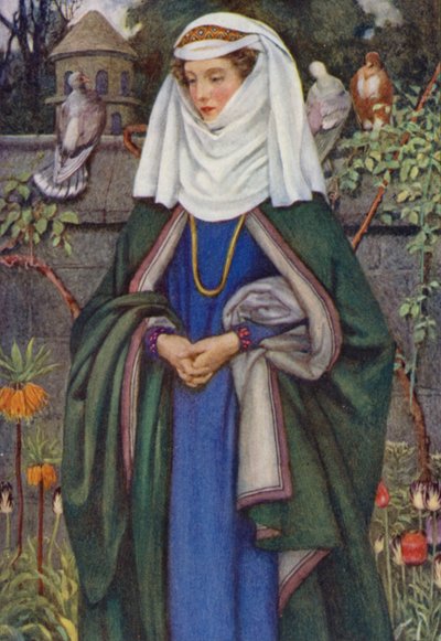 Ilustracja do Idylls of the King autorstwa Alfreda Lorda Tennysona (kolor lito) autorstwa Eleanor Fortescue Brickdale