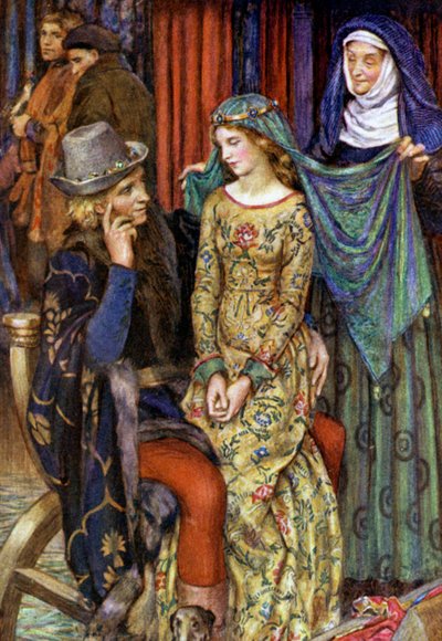 Ilustracja do Idylls of the King autorstwa Alfreda Lorda Tennysona (kolor lito) autorstwa Eleanor Fortescue-Brickdale