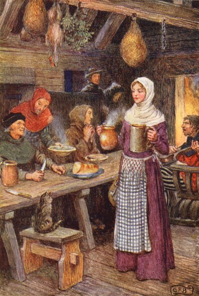 Ilustracja do książki The Gathering of Brother Hilarius autorstwa Michaela Fairlessa (kolorowa litografia) autorstwa Eleanor Fortescue Brickdale