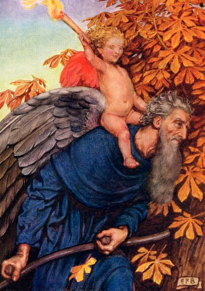 Ilustracja do wiersza Szekspira Miłość człowieka z książki „Złoty skarbiec pieśni i tekstów Palgrave
