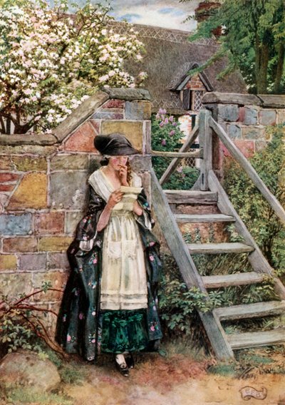 Olivia. Goldsmith. The Vicar of Wakefield (kolorowa litografia) autorstwa Eleanor Fortescue-Brickdale