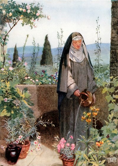 Święta Klara (kolorowa litografia) autorstwa Eleanor Fortescue-Brickdale