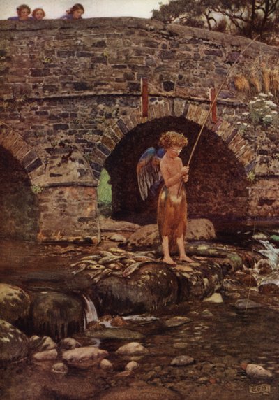 Chociaż był dzieckiem i ślepcem (kolor lito) autorstwa Eleanor Fortescue Brickdale