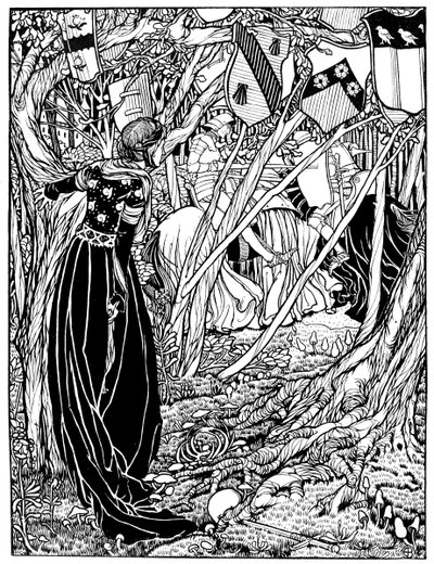 Ilustracja do sir Lancelota Du Lake, 1898. autorstwa Eleanor Fortescue Brickdale