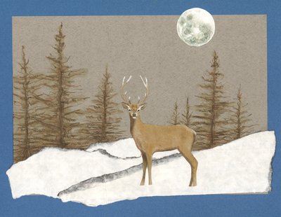 Nocne spotkanie, 2012 (akwarela na papierze i kolaż) autorstwa Eleanor Grafton