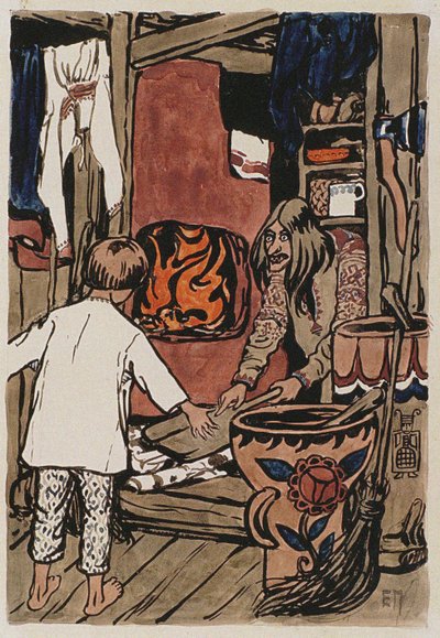 Ilustracja do Opowieści Synko-Philipko autorstwa Elena Dmitryevna Polenova