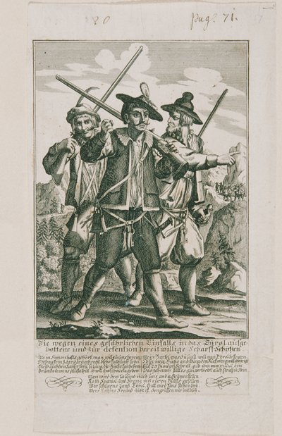 Obrona Tyrolu 1703: Strzelcy wyborowi autorstwa Elias Baeck