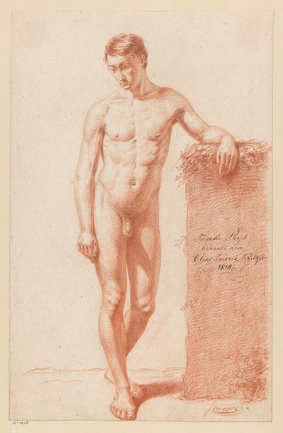 Akt męski stojący, widziany z przodu (II nagroda 1818) autorstwa Elias Friedrich Kruger
