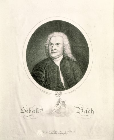 Portret Johanna Sebastiana Bacha (1685-1750) rytowany przez Friedricha Wilhelma Nettlinga (grafika) (fot. bw) autorstwa Elias Gottleib Haussmann