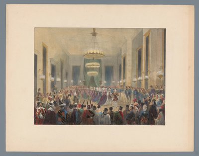 Sala balowa, w której tańczona jest pawana, 1845 autorstwa Elias Spanier