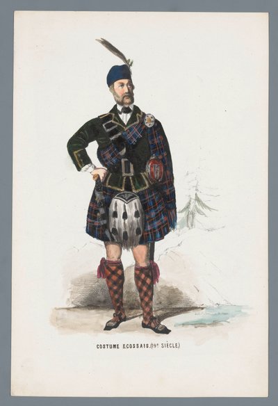 Szkocki kostium. (XIX wiek.) (tytuł na obiekcie) autorstwa Elias Spanier