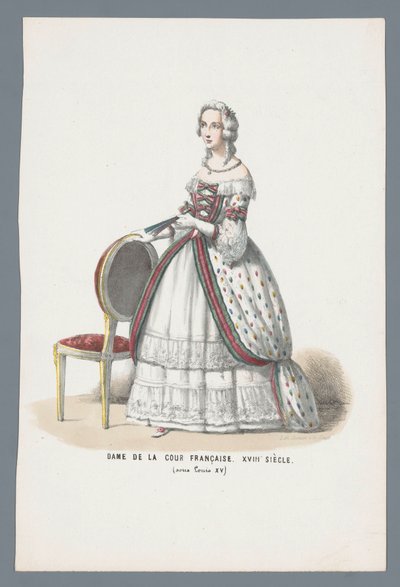 Pani francuskiego dworu. XVIII wiek (za Ludwika XV) (tytuł na obiekcie) autorstwa Elias Spanier