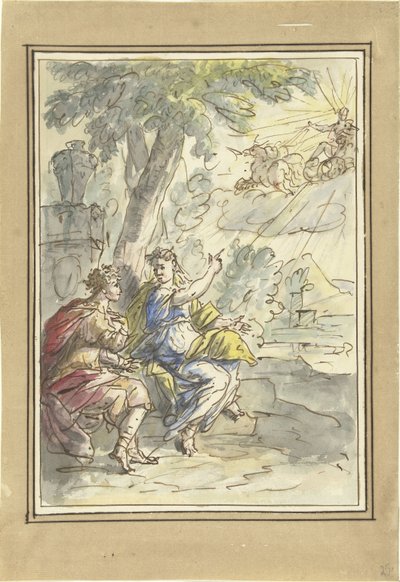 Clymene opowiada swojemu synowi Phaetonowi o swoim ojcu Apollo autorstwa Elias van Nijmegen
