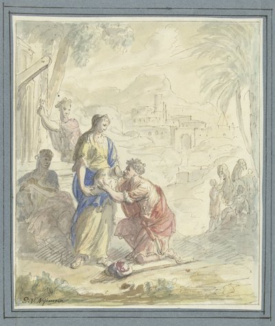 Rebeka i Eliezer przy studni autorstwa Elias van Nijmegen
