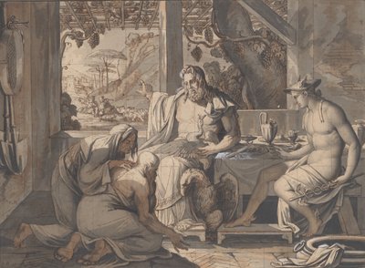 Jowisz i Merkury ujawniają się Filemonowi i Baucisowi, 1809. autorstwa Elie Honore Montagny