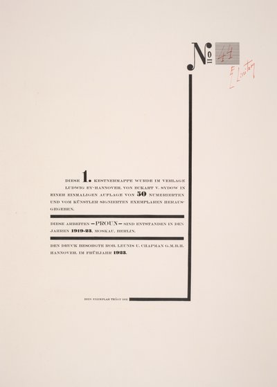 Strona tytułowa autorstwa Eliezer Markowich Lissitzky