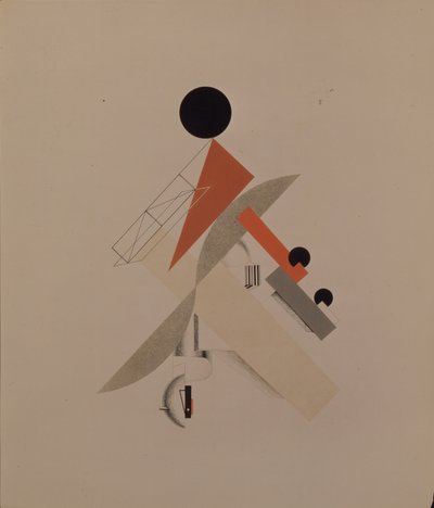Obieżyświat. Figurka do opery Zwycięstwo nad słońcem A. Kruchenycha, 1920-1921 autorstwa Eliezer Markowich Lissitzky
