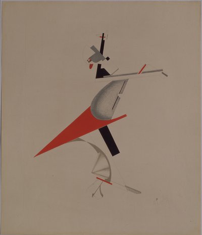 Drab. Figurka do opery Zwycięstwo nad słońcem A. Kruchenycha, 1920-1921 autorstwa Eliezer Markowich Lissitzky