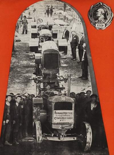 Fabryka Traktorów Stalingrad. Ilustracja z ZSRR buduje socjalizm, 1933. autorstwa Eliezer Markowich Lissitzky