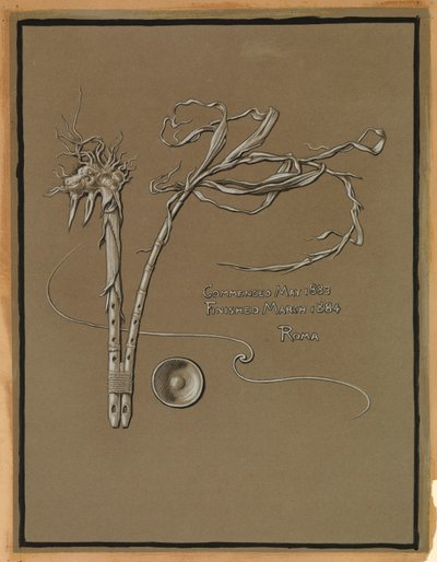 (Ilustracja do Rubáiyát Omara Khayyáma) Podpis artysty autorstwa Elihu Vedder
