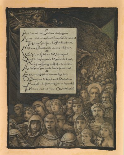 (Ilustracja do Rubáiyát Omara Khayyáma) Recenzja śmierci autorstwa Elihu Vedder