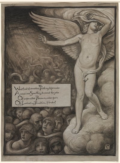 (Ilustracja do Rubáiyát Omara Khayyáma) Miłość wzdryga się na widok piekła autorstwa Elihu Vedder