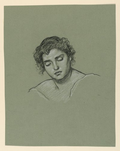 Rysunek, Głowa kobiety, ok. 1885 r. autorstwa Elihu Vedder