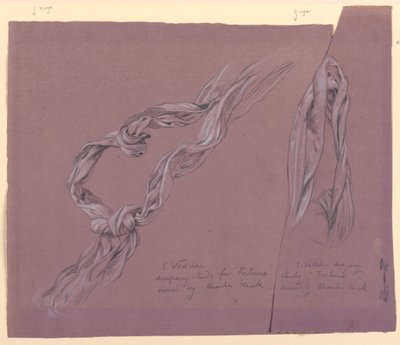 Rysunek, Studium draperii "Fortuny", ok. 1887 r. autorstwa Elihu Vedder