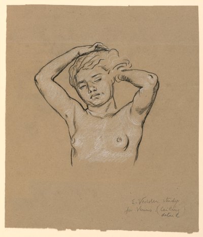 Rysunek, Studium do "Wenus", ok. 1885 r. autorstwa Elihu Vedder
