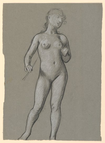 Rysunek, Studium aktu kobiecego, ok. 1885 r. autorstwa Elihu Vedder