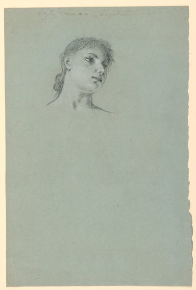 Rysunek, Studium dziewczynki, ok. 1885 r. autorstwa Elihu Vedder
