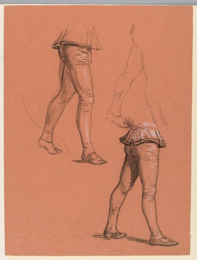 Rysunek, szczegóły przebranych postaci, ok. 1885 r. autorstwa Elihu Vedder