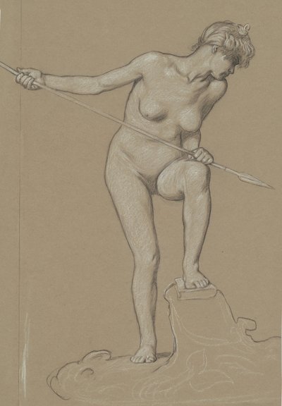 Dziewczyna spearing delfina, ok. godz. 1900. autorstwa Elihu Vedder