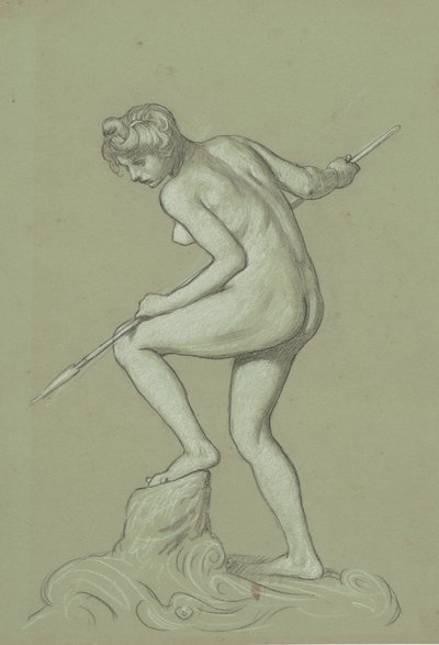 Dziewczyna spearing delfina, ok. godz. 1900. autorstwa Elihu Vedder
