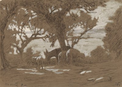 Góra Colognola - wypas owiec nad jeziorem Trasimeno, ok. 1900 r. 1878. autorstwa Elihu Vedder