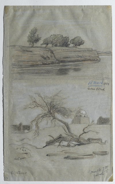 Nil, 1890 (kolorowa kredka na papierze) autorstwa Elihu Vedder