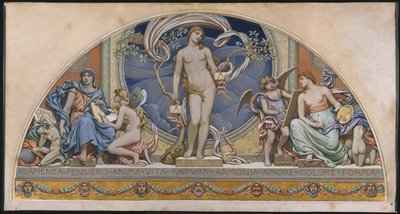 Rzym, przedstawiciel sztuki: projekt dekoracji w Bowdoin College, 1894 autorstwa Elihu Vedder