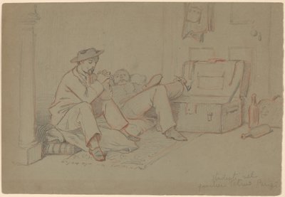 Studenci w Dzielnicy Łacińskiej, Paryż, ok. godz. 1858. autorstwa Elihu Vedder