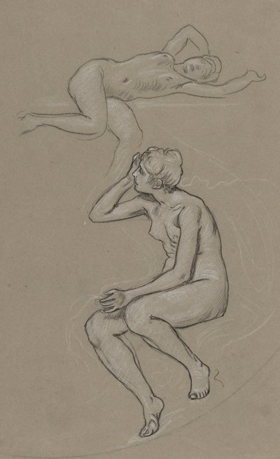 Studia dla Figury Wiosny autorstwa Elihu Vedder