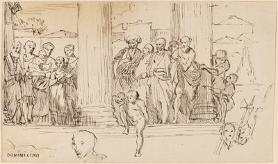 Studium według Domenichino, ok. 1930 1858. autorstwa Elihu Vedder