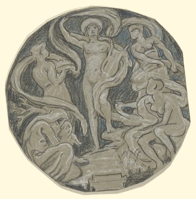 Studium Centrum Circle of Huntington Ceiling; Apollo i asystenci autorstwa Elihu Vedder