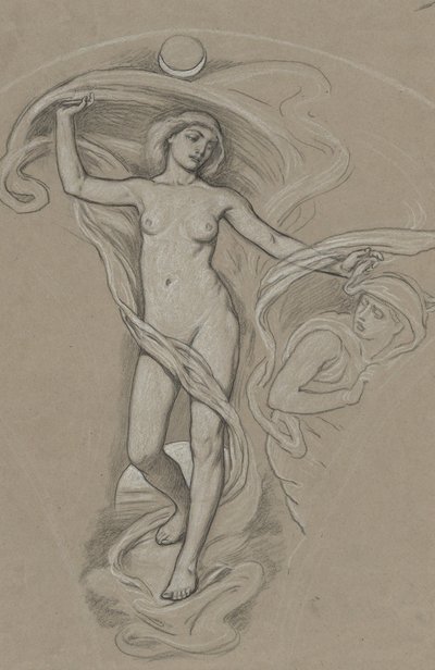 Studium do obrazu „Luna” autorstwa Elihu Vedder