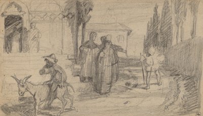 Przypowieść o młynarzu i osiołku, c. 1859. autorstwa Elihu Vedder