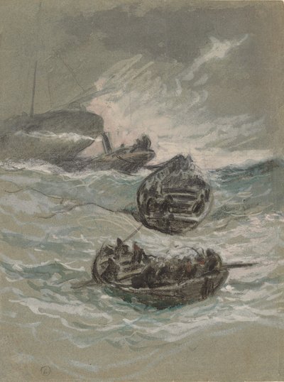 Wrak statku, ok. godz. 1880. autorstwa Elihu Vedder