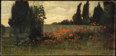 Cyprysy i maki autorstwa Elihu Vedder